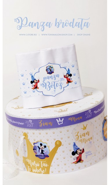 Trusou botez cu Mickey Mouse personalizat cu motive regale si Disney, Vrajitorul  1